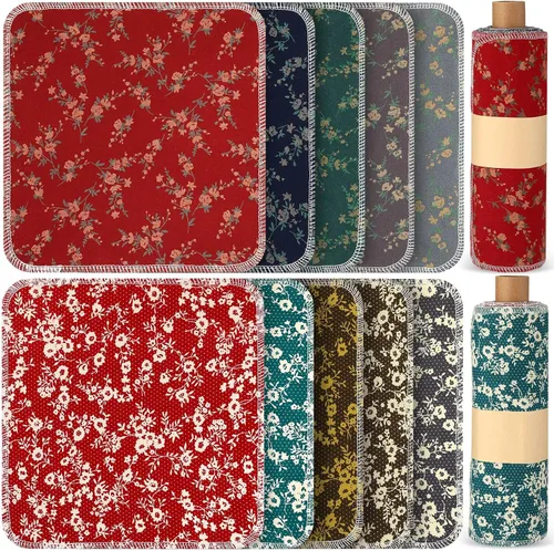 Vista 30 de Redbaker 50 piezas de toallas de papel reutilizables, paños de algodón reutilizables sin papel, toallas de papel absorbentes lavables