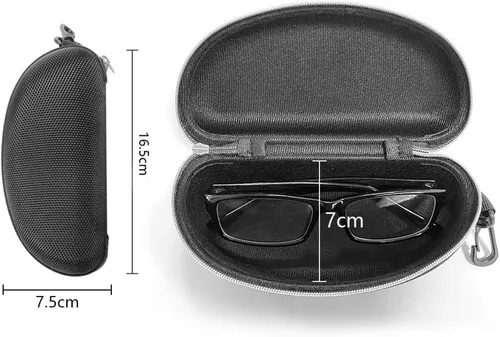 Vista 2 de Paquete de 3 fundas con cremallera para lentes y gafas de sol con mosquetón de plástico