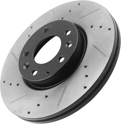 Vista 4 de MotorbyMotor Rotores delanteros perforados y ranurados de 11.772 in de repuesto para Ford Fusion, Mazda 6, Mercury Milan, Lincoln MKZ Zephyr Rotores