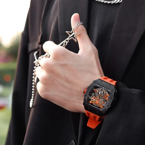 Vista 4 de TSAR BOMBA Relojes mecánicos automáticos de lujo para hombre movimiento japonés cristal de zafiro Reloj impermeable de 1640ft Relojes de pulsera