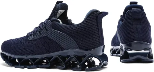 Vista 4 de Zapatos deportivos para hombre sin cordones para correr, caminar, tenis con cuchilla, informales, cómodos, antideslizantes, para el trabajo