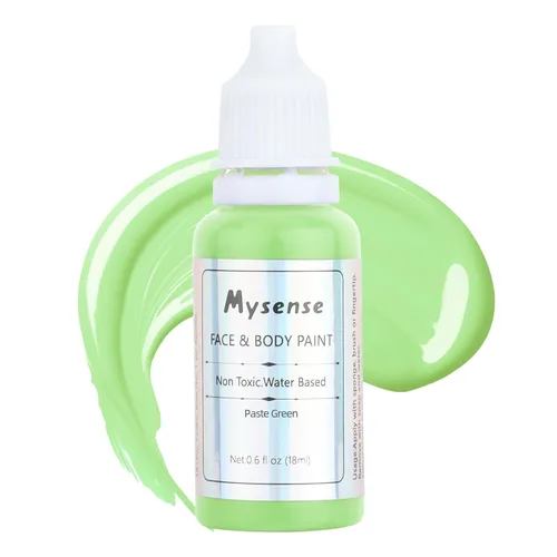 Vista 21 de Mysense Pintura corporal verde de Amazonas, maquillaje de disfraz de Gamora de la bruja Elphaba de Halloween, accesorios de atuendo del día de San