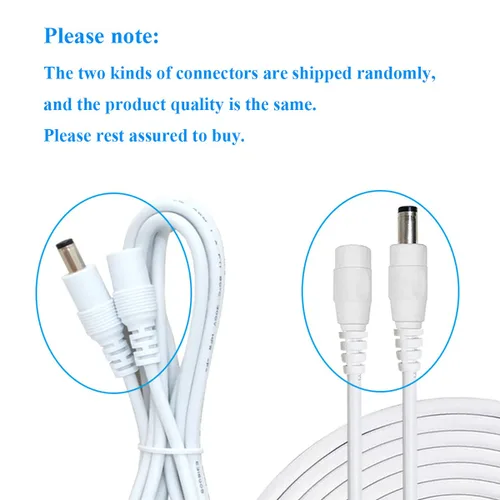 Vista 5 de 2pcs 6.6 ft/6.56Feet DC Cable de extensión de 12V DC adaptador de alimentación Cable de extensión de enchufe 0.217 in x 0.083 in macho a hembra