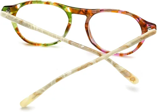 Vista 7 de HEPIDEM Gafas de acetato para hombre, marco de anteojos ópticos de miopía redondo retro vintage