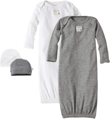 Vista 2 de Burts Bees Baby Conjunto de vestido y sombrero para dormir para bebé