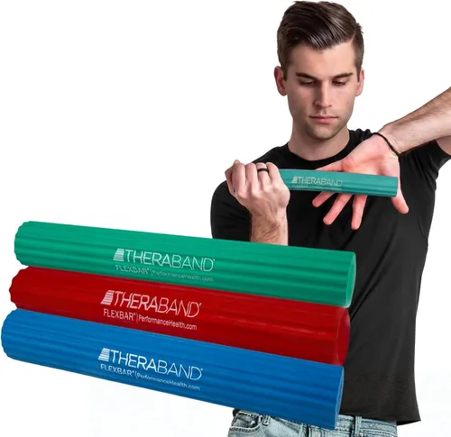 Vista 10 de THERABAND FlexBar, Resistance Bars for Tennis Elbow & Grip Strength, Color-Coded Therapy Bars for Tendonitis & Golfer’s Elbow