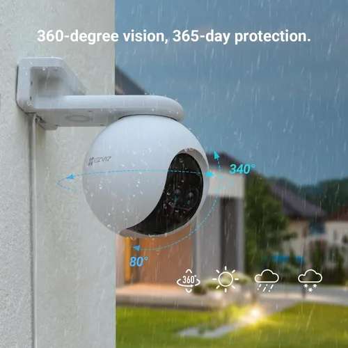 Vista 5 de Cámara de seguridad EZVIZ al aire libre, cámara WiFi panorámica, de inclinación y zoom de 1080P, zoom mixto 8× y cámara de seguridad con detección