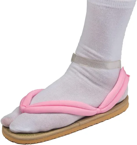Vista 4 de MEADOO Zapatos unisex Tanjirou Shinobu Zenitsu Cosplay Zuecos Kimetsu no Yaiba Cosplay Geta Sandalias Prop Oshitari con calcetines