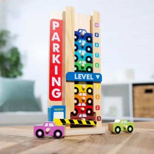 Vista 9 de melissa & doug Stack & unidades de madera autora de estacionar, Versión estándar, talla única , Multicolor