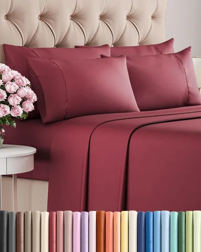 Vista 69 de Juego de sábanas Twin de 4 piezas - Cómodo, transpirable y refrescante - Juego de ropa de cama de lujo de hotel ultrasuave con bolsillos profundos