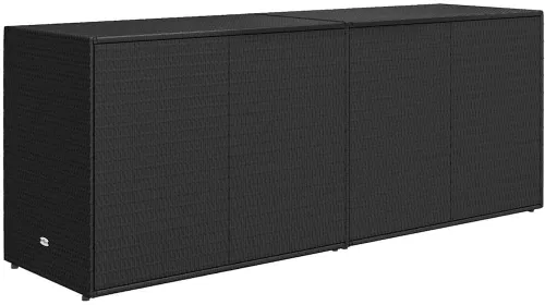 Vista 7 de vidaXL Gabinete de almacenamiento de jardín negro 78.0x21.9x31.5 Poly Rattan
