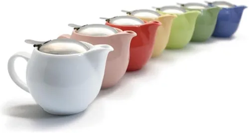 Vista 3 de ZERO JAPAN - Tetera redonda de 15 oz (450 cc) con tapa SLS e infusor de tomate