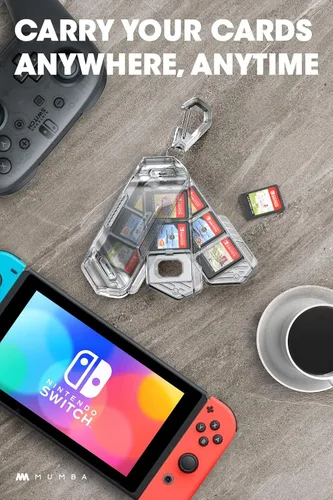 Vista 7 de Mumba 12 Game Card Case Holder for Nintendo Switch Game Cards, Portable and Exquisite Protective Hard Shell with 4 Layer Rotatable Holder for