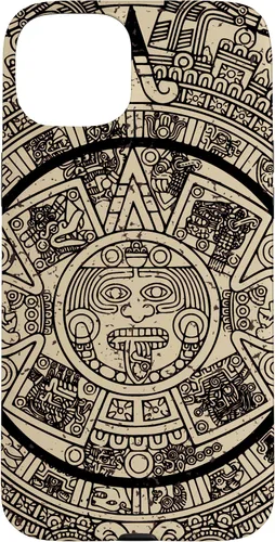 Vista 9 de Funda para iPhone 16 Mexican Aztec Sun Stone Maya Calendar VII