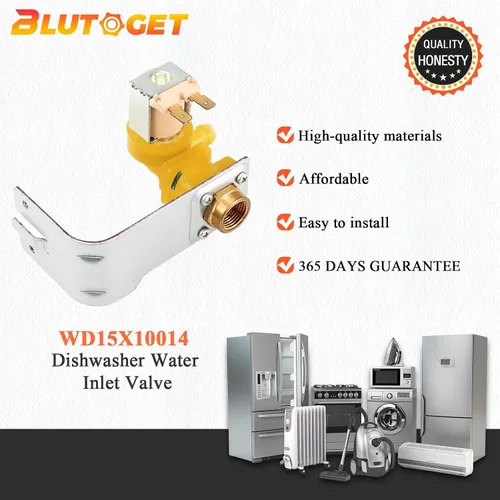 Vista 7 de Válvula de entrada de agua para lavavajillas WD15X10014 WD15X10011 de Blutoget - Compatible con lavavajillas GE Hotpoint, reemplaza WD15X10011