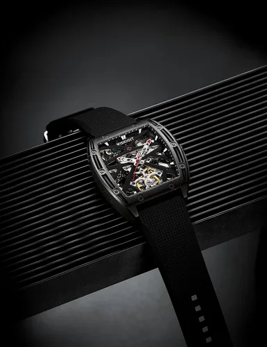 Vista 4 de WISHDOIT Tonneau Watches Automatic Mechanical Stainless Steel Barrel Shaped Case Street Style Wristwatch Waterproof Sapphire Crystal Rubber Strap