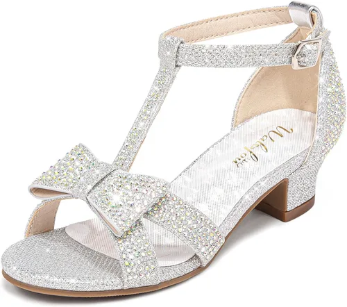 Vista 9 de Walofou Sandalias para Bebés, Niños Pequeños y Niños Grandes para Niñas Elegante-champán