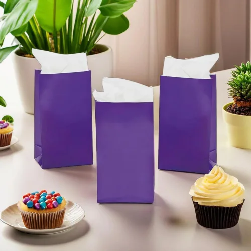 Vista 3 de Fun Express MINI bolsas de papel morado (24 piezas)