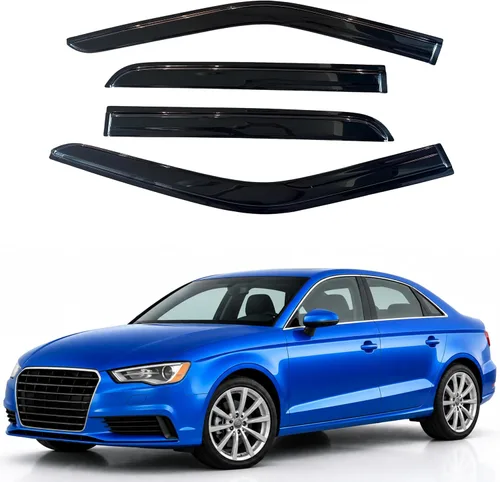 Vista 31 de Visera de ventana IG para Ford Focus Sedán y Hatchback 2012-2018, Protector de ventana lateral para lluvia y viento estilo Mugen, extra duradero