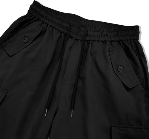 Vista 5 de SHENHE Pantalones cargo sueltos con cordón de cintura elástica para hombre