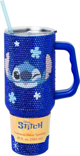 Vista 9 de Silver Buffalo Adventure Time With BMO - Vaso de acero inoxidable de doble pared con asa y pajilla, cabe en portavasos estándar, 40 onzas