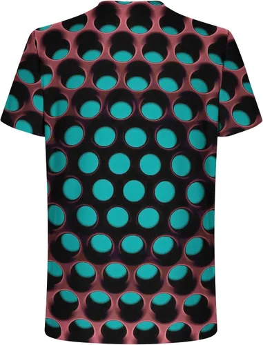 Vista 2 de Camisetas de verano para hombre, casual, elegante, manga corta, neón, abstracto, 3D, impresión, camiseta de trabajo, novedad, ropa gráfica 2023