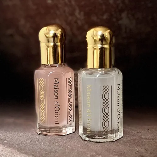 Vista 4 de Maison d'Orient Colección Tahara 2x6mL Aceite Corporal de Perfume de Almizcle Rosa y Blanco para Mujer Aceites de Perfume Árabes Perfumes