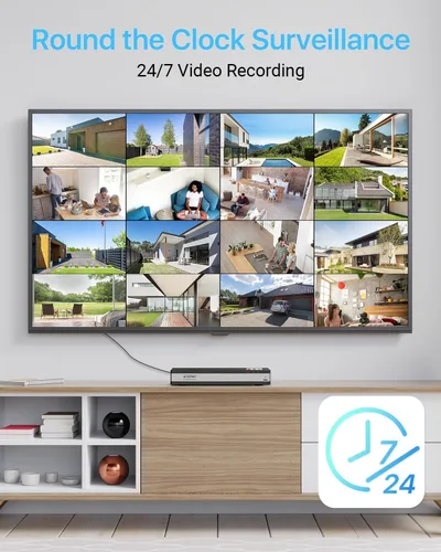 Vista 6 de ZOSI Sistema de cámara de seguridad para el hogar PoE de 16 canales 4K, H.265+ 8MP 16 canales CCTV NVR con disco duro de 4 TB para grabación 24-7, 8