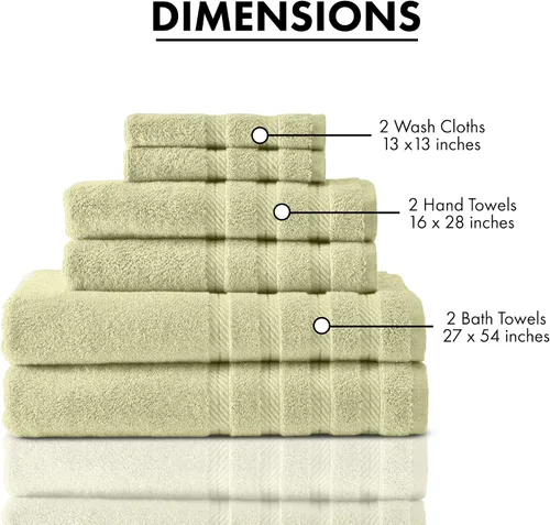 Vista 5 de Classic Turkish Towels - Juego de toallas de baño de 4 piezas para hotel o spa, resistentes y de secado rápido, fabricadas con 100% algodón turco