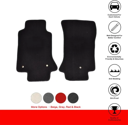Vista 2 de IKON MOTORSPORTS - Alfombrillas compatibles con Chevy Corvette 2005-2013, C6 2Dr de fábrica, alfombrillas delanteras de nailon por IKON MOTORSPORTS