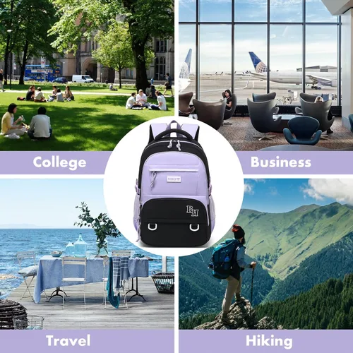 Vista 6 de CAMTOP Mochila escolar para laptop universitaria, mochila para computadora de 15.6 pulgadas para mujeres y niñas