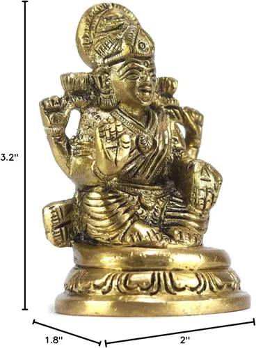 Vista 5 de ASHIRWAD Escultura de estatua de ídolo de latón para Diwali Pooja, templo, decoración del hogar, Vastu Laxmi Devi Maa AE000006-18 (Laxmi-18)