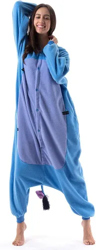 Vista 3 de Beauty Shine Disfraz unisex de dibujos animados para adultos, disfraz de Halloween, Navidad, pijamas de felpa para cosplay