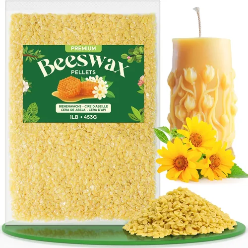 Vista 15 de NORVENCE Gránulos de cera de abejas 4.5 KG, cera de abejas blanca pura y natural para hacer velas, cuidado de la piel DIY, bálsamo labial, jabón