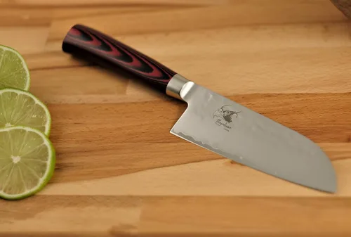 Vista 2 de Hyabusa Santoku - Cuchillo de 5 pulgadas, color burdeos