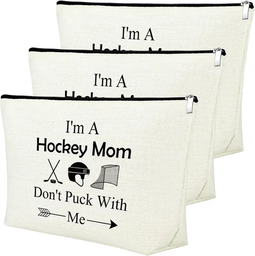 Vista 8 de Mxrymvu Regalos de jugador de hockey para mujeres, bolsa de maquillaje, jugador de hockey sobre hielo, regalo de cumpleaños y graduación, Soy una