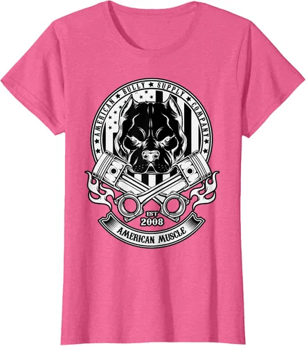 Vista 40 de American Muscle - Camiseta de cabeza dura Pit Bull American Bully, Negro, S