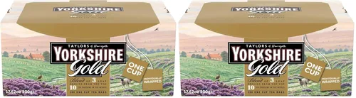 Vista 9 de Yorkshire Tea Muestras de Tés Variados, Caja de Regalo Variada, Bolsas Envueltas Individualmente, 20 Unidades (Paquete de 1), Dorado, Rojo