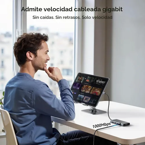 Vista 8 de Estación de acoplamiento para laptop 4 monitores, estación de acoplamiento 9 en 1 monitor dual para Dell HP, estación de acoplamiento USB C 3
