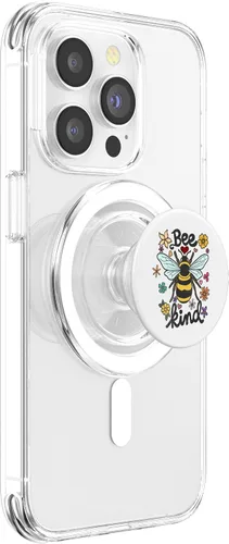 Vista 3 de Cool Bee Kind Flower Funny Bumble Bee Women Girls PopSockets MagSafe PopGrip for iPhone