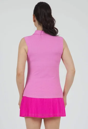 Vista 5 de IBKUL Athleisure Wear - Polo sin mangas con protección solar UPF50+ Icefil Cooling Tech Mini Check - 14754