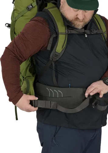 Vista 11 de Osprey Aether 65L Mochila de mochilero para hombre, color negro, S/M, ajuste extendido