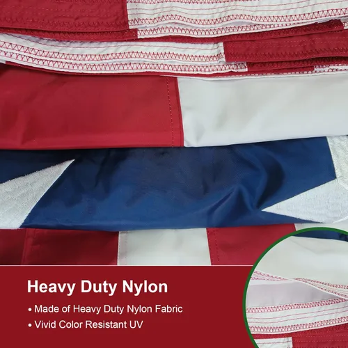 Vista 5 de SYII Bandera estadounidense de 10 x 15 pies para exteriores, estrellas bordadas de lujo y rayas cosidas de doble costura, banderas estadounidenses