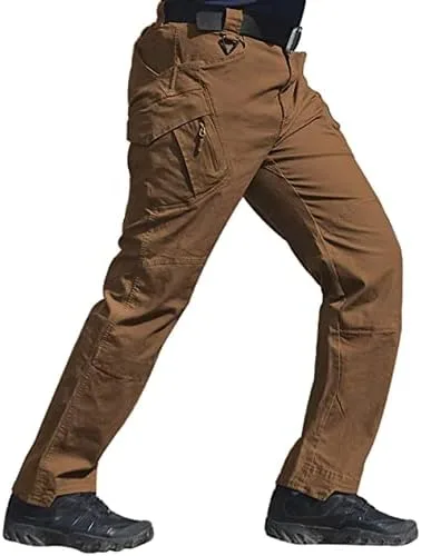 Vista 2 de Erston Pantalones tácticos militares de trabajo al aire libre para hombre, ligeros, antidesgarros, pantalones de combate, pantalones de senderismo