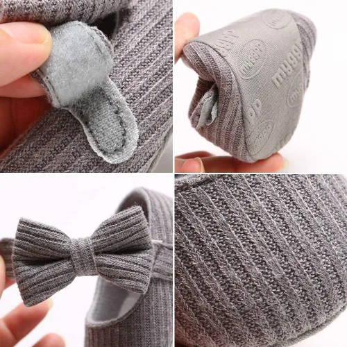Vista 3 de Ohwawadi - Calcetines de forro polar para bebé o niña suaves y calientes botas o zapatos para bebés recién nacidos con estilos de dibujos animados