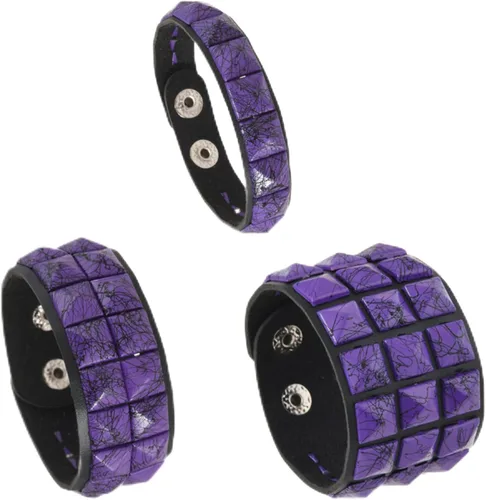 Vista 15 de 3 pulseras punk, pulseras de cuero con tachuelas, pulsera emo, pulseras góticas ajustables para hombres y mujeres