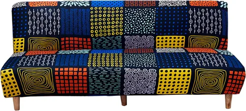 Vista 9 de WOMACO Funda Elástica para Futón Fundas para Sofá Cama Tamaño Full Twin Queen Negro Sin Brazos Protector de Sofá Loveseat con Fondo Elástico