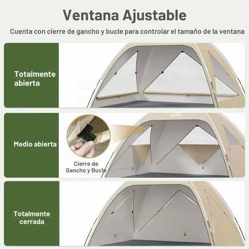 Vista 3 de Wolfwise Tienda de campaña de playa para 3 personas con protección UV UPF 50+, tiendas de campaña de playa con suelo extensible para privacidad, 3