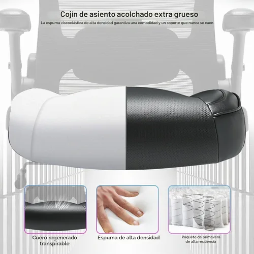 Vista 8 de Silla de oficina grande y alta de 600 libras, silla de escritorio ejecutiva