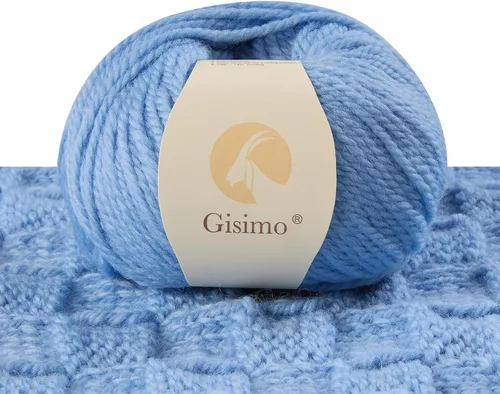 Vista 28 de 100% lana de merino para tejer, 3 capas de lana lujosa y suave para tejer a mano y ganchillo (ámbar, 1 bola)